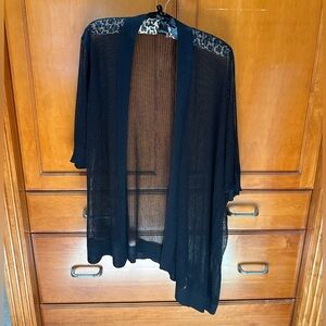 All Saints black mesh asymmetrical cardigan